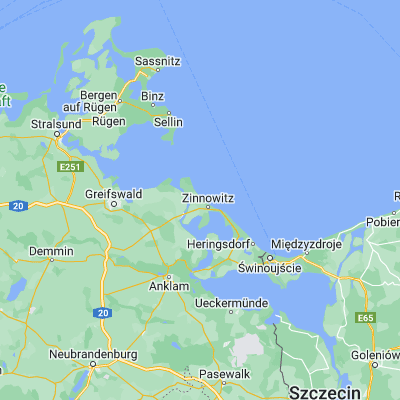 Map showing location of Trassenheide (54.100000, 13.866670)