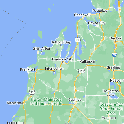 Map showing location of Traverse City (44.763060, -85.620630)
