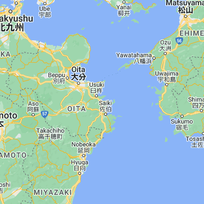 Map showing location of Tsukumi (33.070560, 131.857220)