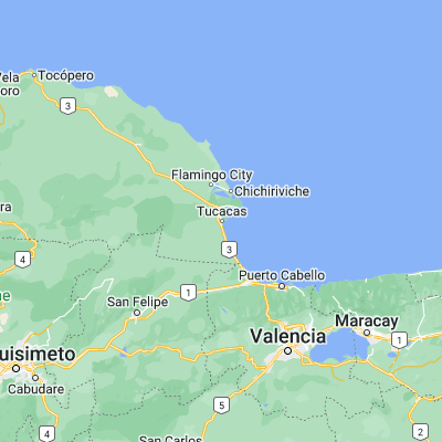 Map showing location of Tucacas (10.790600, -68.325770)