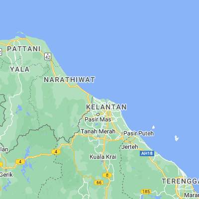Map showing location of Tumpat (6.197760, 102.170980)