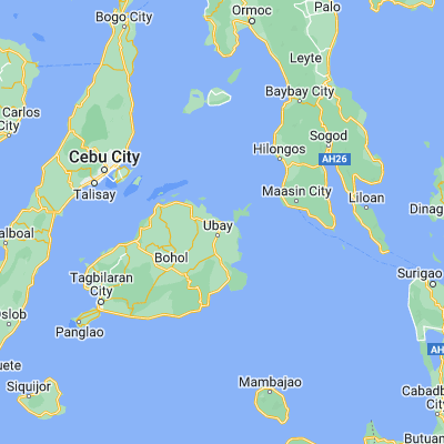 Map showing location of Ubay (10.056000, 124.472940)