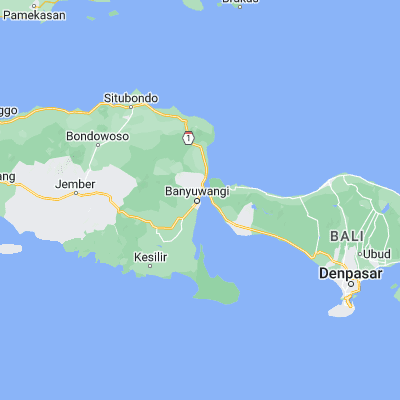 Map showing location of Ujung (-8.213700, 114.381800)