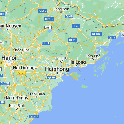 Map showing location of Uông Bí (21.033330, 106.783330)