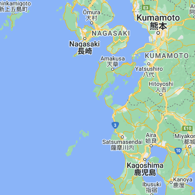Map showing location of Ushibuka (32.190560, 130.022780)