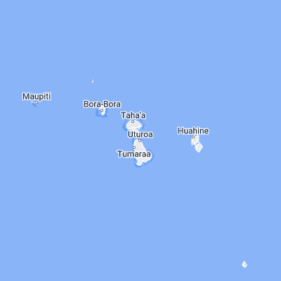 Map showing location of Uturoa (-16.728910, -151.444820)
