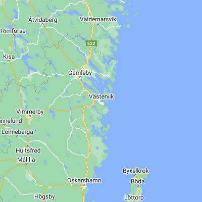 Map showing location of Västervik (57.758400, 16.637330)