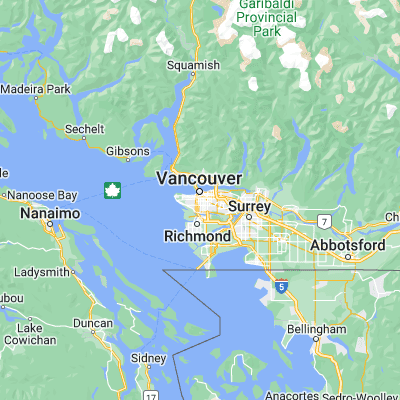 Map showing location of Vancouver (49.249660, -123.119340)