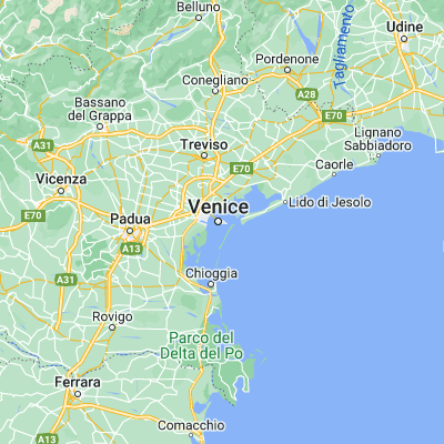 Map showing location of Venice (45.438610, 12.326670)