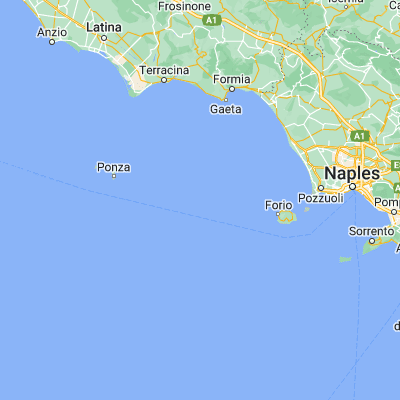 Map showing location of Ventotene (40.796000, 13.431210)