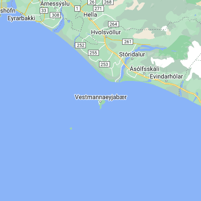 Map showing location of Vestmannaeyjar (63.442730, -20.273390)