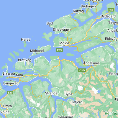 Map showing location of Vestnes (62.626440, 7.088380)