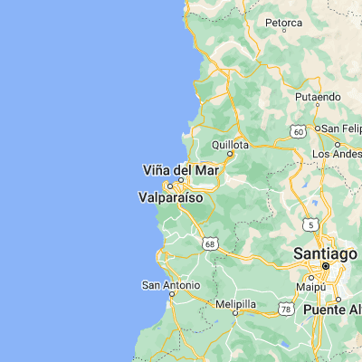 Map showing location of Viña del Mar (-33.024570, -71.551830)
