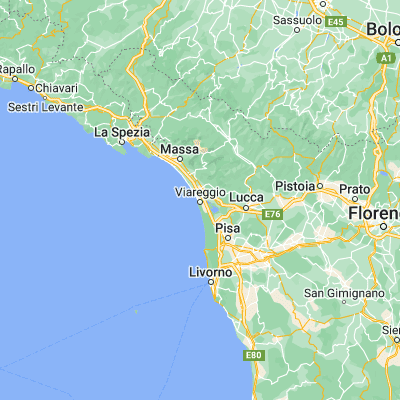 Map showing location of Viareggio (43.873540, 10.255800)