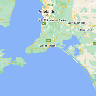 Map showing location of Victor Harbor (-35.550420, 138.621540)