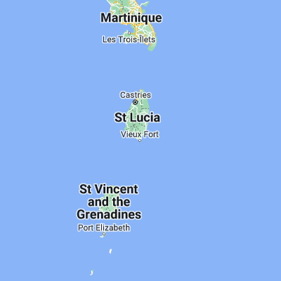 Map showing location of Vieux Fort (13.716670, -60.950000)