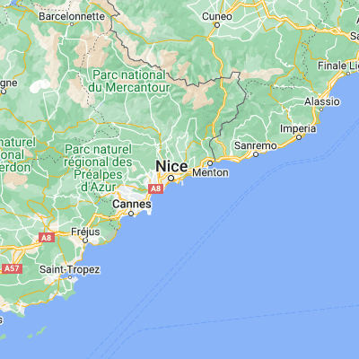 Map showing location of Villefranche-sur-Mer (43.704700, 7.307760)