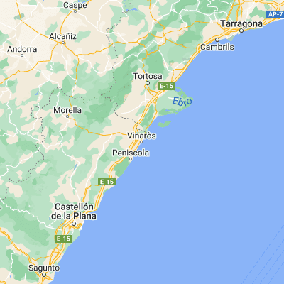 Map showing location of Vinaròs (40.470330, 0.475590)