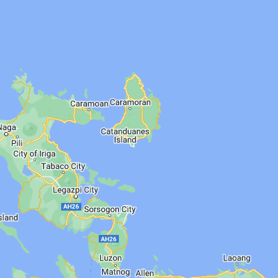 Map showing location of Virac (13.584800, 124.237400)