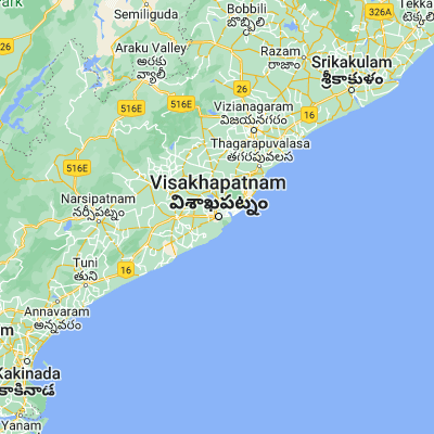 Map showing location of Vishākhapatnam (17.690040, 83.209250)