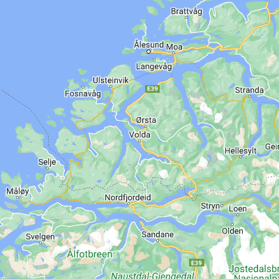 Map showing location of Volda (62.147620, 6.074080)