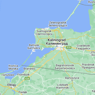 Map showing location of Волочаевское (54.696060, 20.236130)