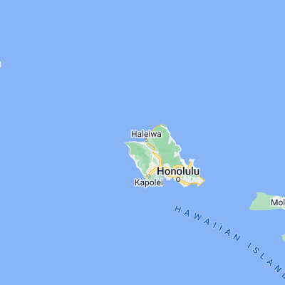 Map showing location of Waialua (21.576670, -158.130280)
