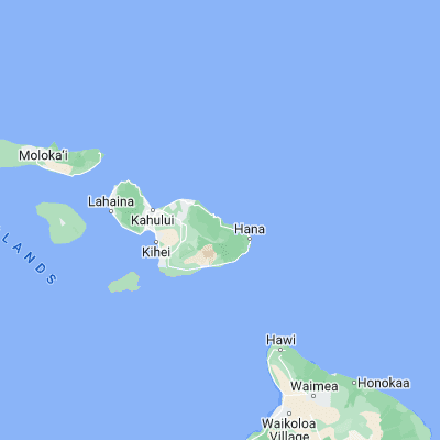Map showing location of Wailua (20.848610, -156.136390)