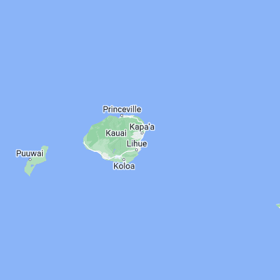 Map showing location of Wailua (22.049220, -159.335220)