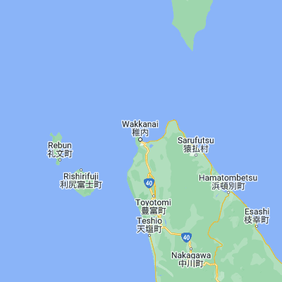 Map showing location of Wakkanai (45.409440, 141.673890)