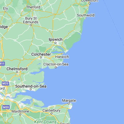 Map showing location of Walton-on-the-Naze (51.848190, 1.267380)