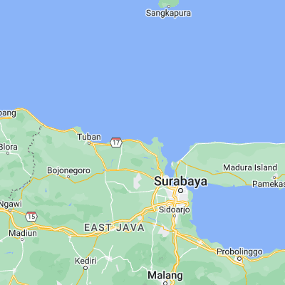 Map showing location of Waru Lor (-6.883500, 112.454400)