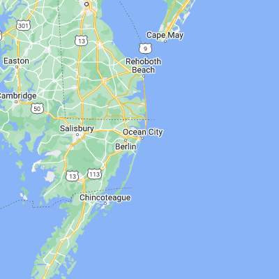 Map showing location of West Ocean City (38.331500, -75.106850)