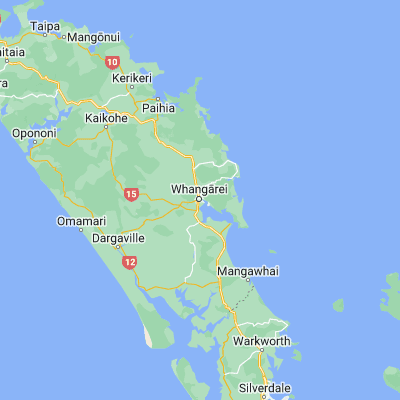 Map showing location of Whangarei (-35.731670, 174.323910)