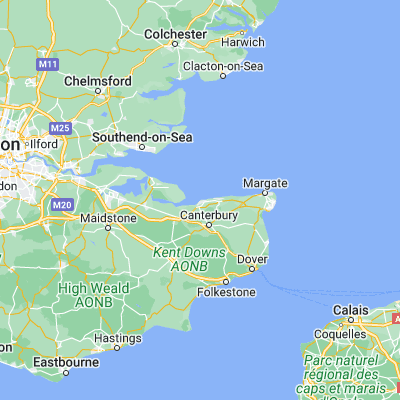 Map showing location of Whitstable (51.360700, 1.025700)