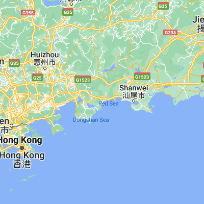 Map showing location of Xiaomo (22.776900, 115.033800)