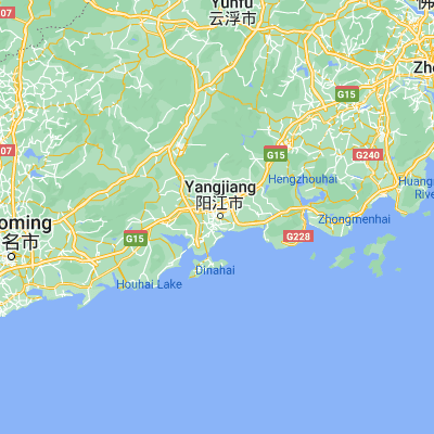 Map showing location of Yangjiang (21.850000, 111.966670)