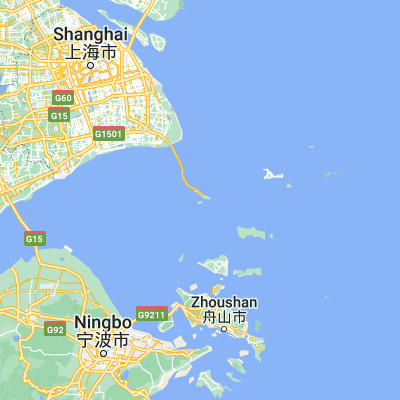Map showing location of Yangshan (30.594160, 122.076850)