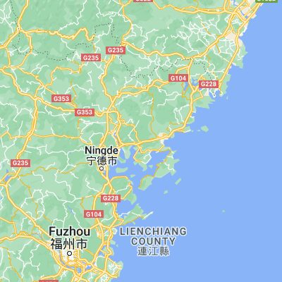 Map showing location of Yantian (26.853330, 119.857500)