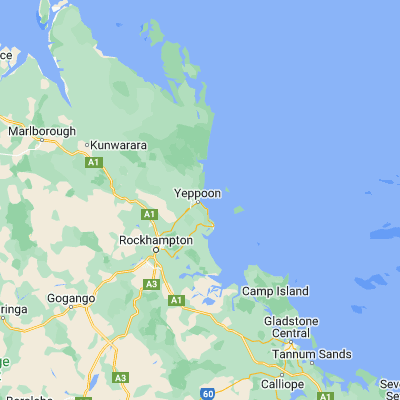 Map showing location of Yeppoon (-23.126830, 150.744060)