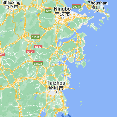 Map showing location of Yishi (29.199440, 121.474720)