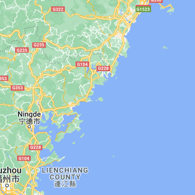 Map showing location of Yushan (26.957480, 120.322770)