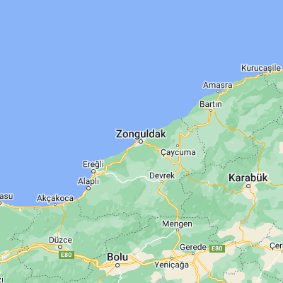 Map showing location of Zonguldak (41.451390, 31.793050)