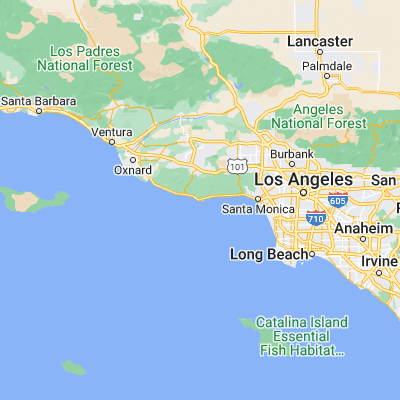 Map showing location of Zuma Beach (34.016670, -118.816670)