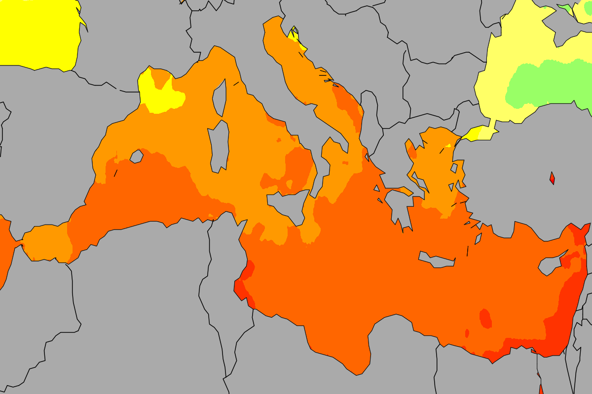 Water Temperature Of The Mediterranean Sea - Real Time Map And Monthly  Temperatures