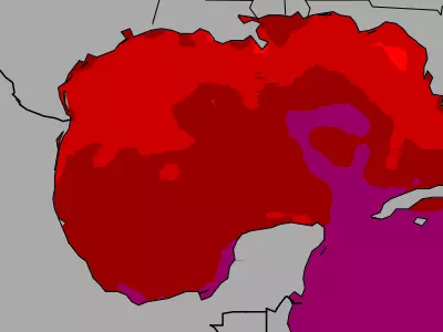 Gulf of Mexico temperature map