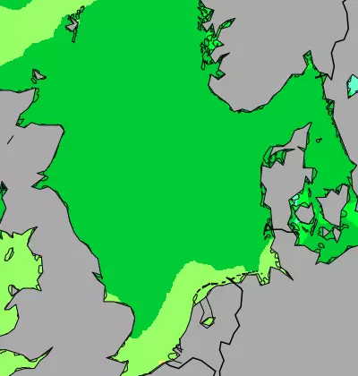 North Sea temperature map