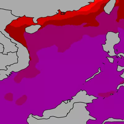 South China Sea temperature map