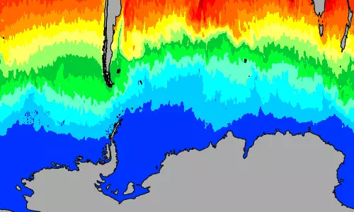 Southern Ocean temperature map